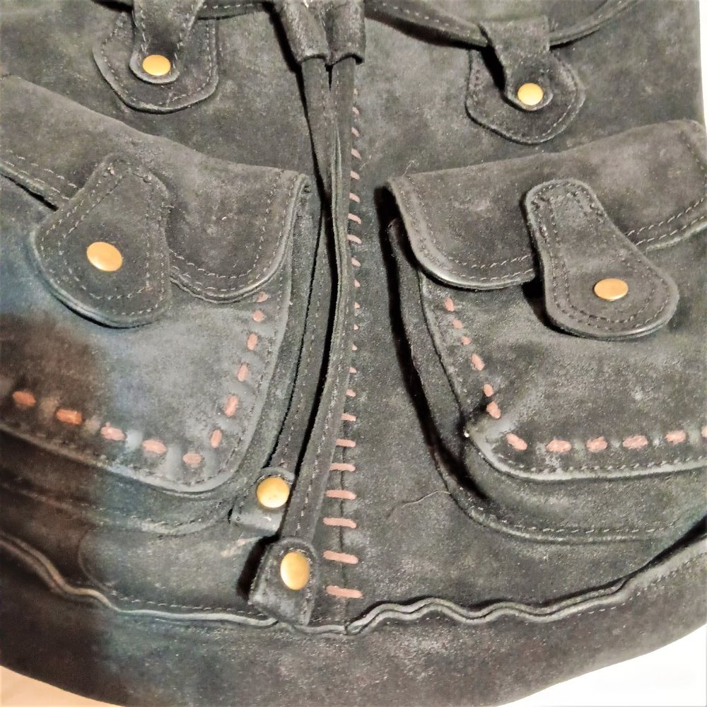 a.n.a. A NEW APROACH Genuine Suede Leather Hand/Shoulder  Bag Purse Large Pocket - Picture 11 of 11